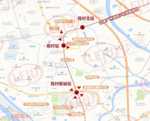 广州地铁7号线顺德段陈村3大站点位置公布
