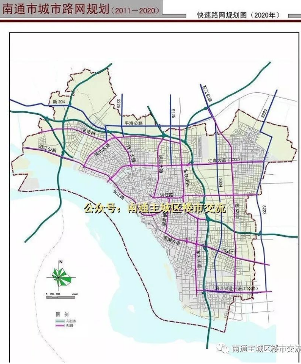 三个版本的南通城区快速路规划图-安丘楼讯