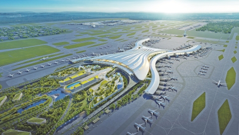 广州白云机场T3航站楼、T3轨交枢纽开工