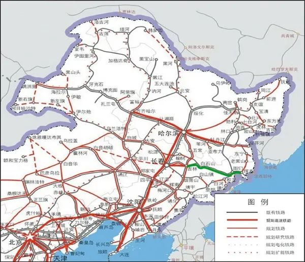 依托现有高速铁路网,打造哈尔滨至大庆,齐齐哈尔,长春1小时,至牡丹江