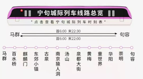 宁句城际S6号线句容五个站点出发至南京各站点最全票价表来了!